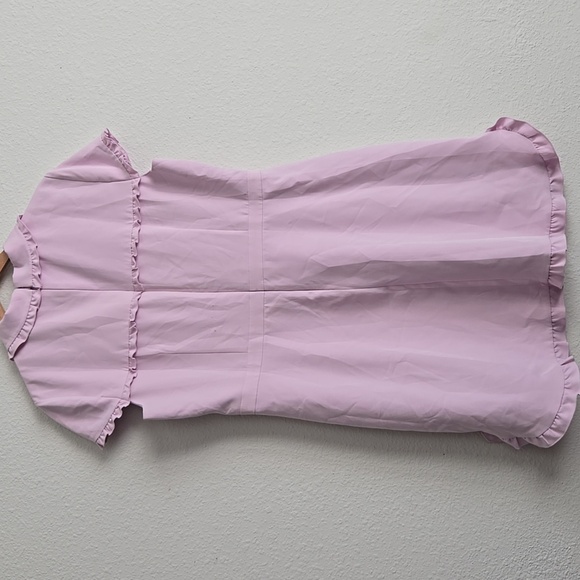 Gal Meets Glam Ruffle-Trim Peter Pan Collar Over The Knee Pastel Lilac Dress - Picture 6 of 9